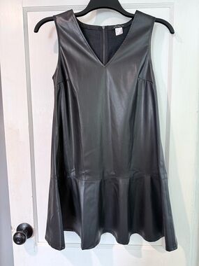 Faux Leather Mini Dress - Jet Black Venus